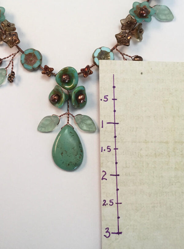 Necklace with Czech glass and turquoise